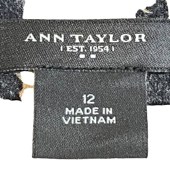 Ann Taylor Womens Beige Black Jersey Knit Stretch Pencil Knee Length Skirt sz 12 - Picture 16 of 16